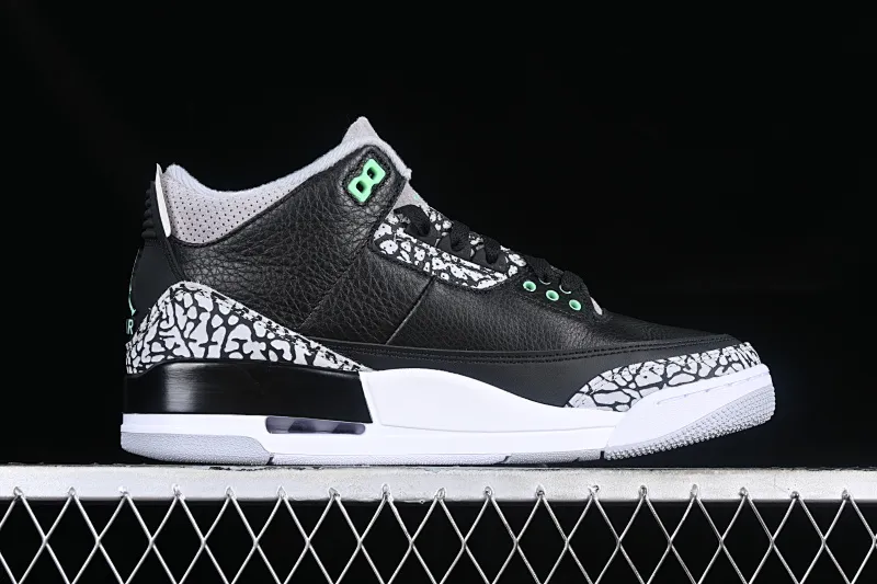 All categories Air Jordan Jordan series basketball shoes Air Jordan 3 foreign trade version Air Jordan 3 "Green Glow" AJ3 Joe 3 black green CT8532-031